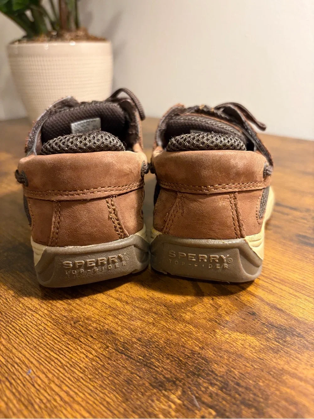 Sperry Kids' Lanyard Boat Shoes - Brown Leather - 11.5